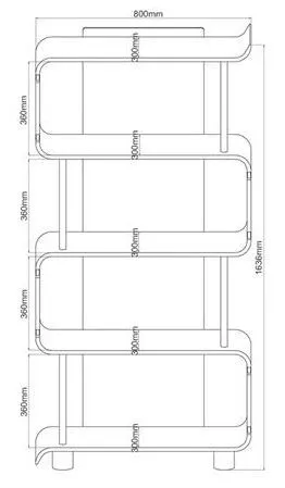Curve Bookshelf BS201 - Walnut