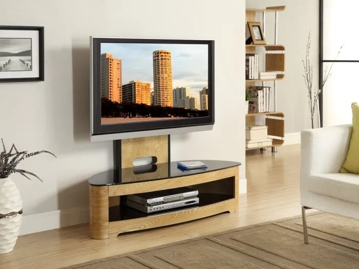 Curve Cantilever TV Stand - Oak