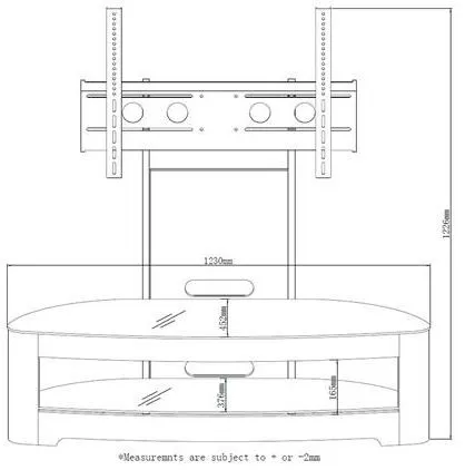 Curve Cantilever TV Stand - Oak