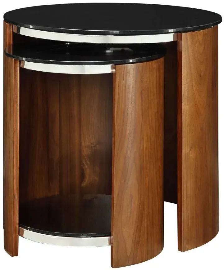 Curve Nest of Tables - Walnut, Glass