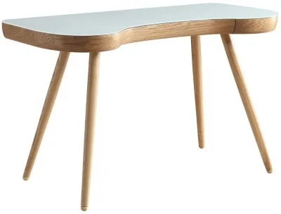 San Francisco Curved Executive Desk - Oak, White