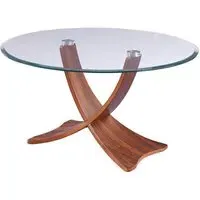 Siena Round Coffee Table - Walnut, Glass