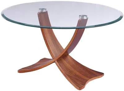 Siena Round Coffee Table - Walnut, Glass