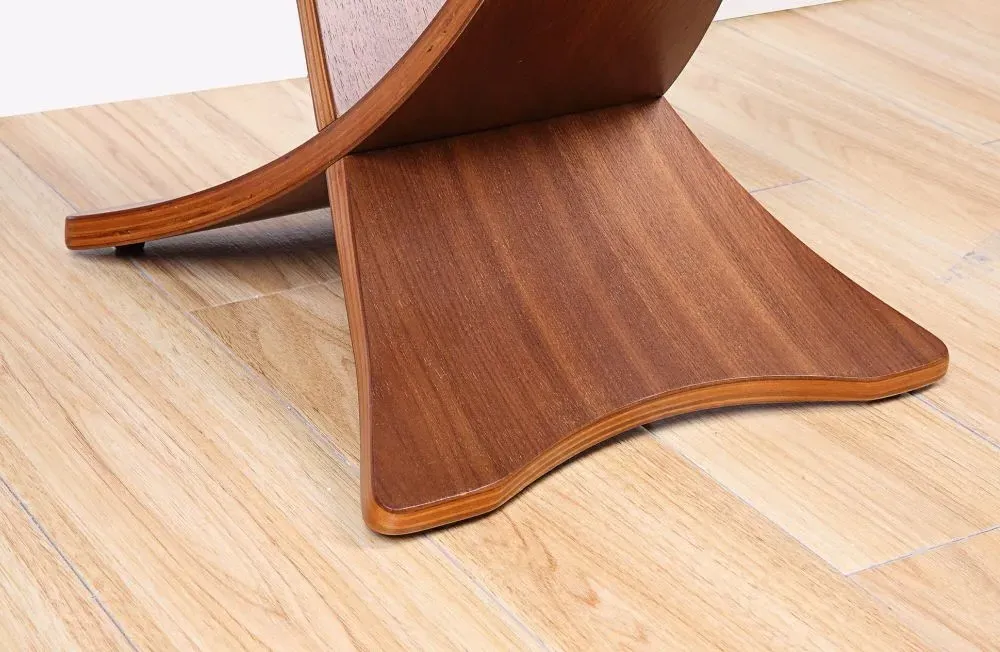 Siena Round Lamp Table with Glass Top - Walnut