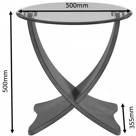 Siena Round Lamp Table with Glass Top - Walnut