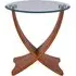 Siena Round Lamp Table with Glass Top - Walnut