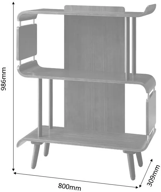 Vienna Short Bookcase PC611 - Walnut