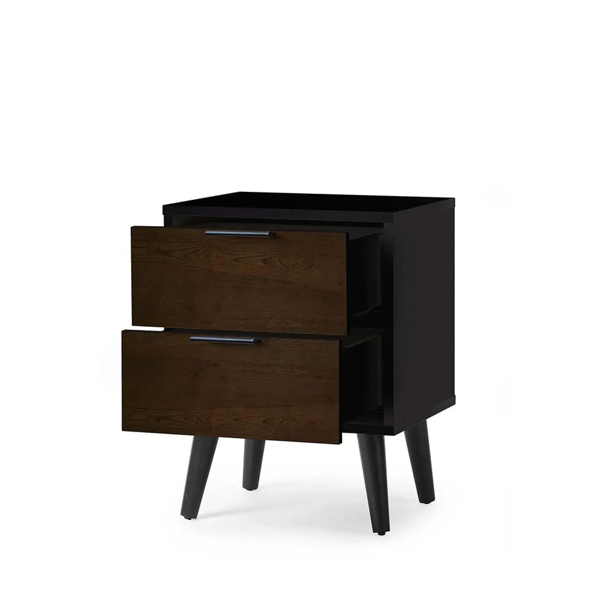 Alba 2 Drawer Bedside Cabinet - Black, Walnut