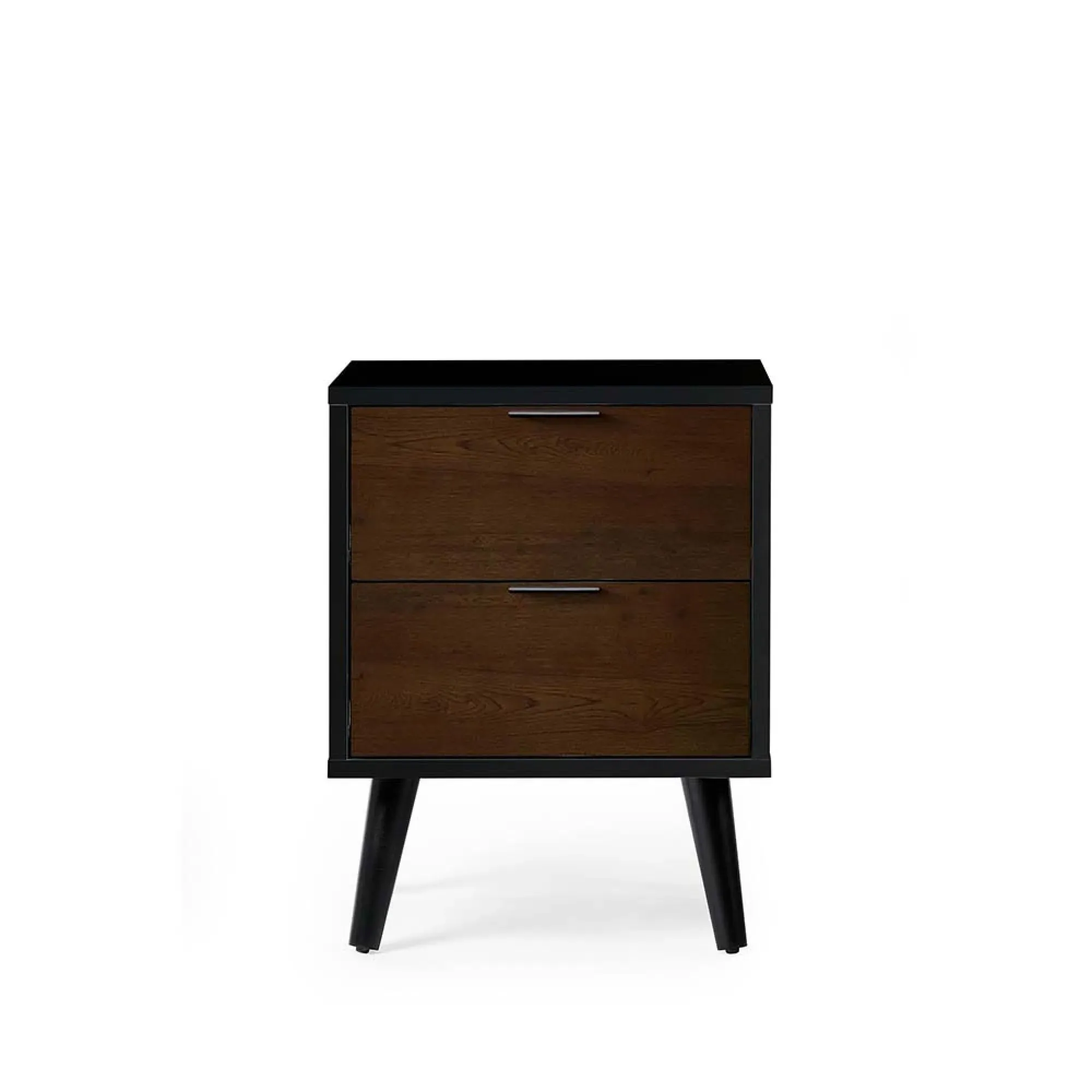 Alba 2 Drawer Bedside Cabinet - Black, Walnut
