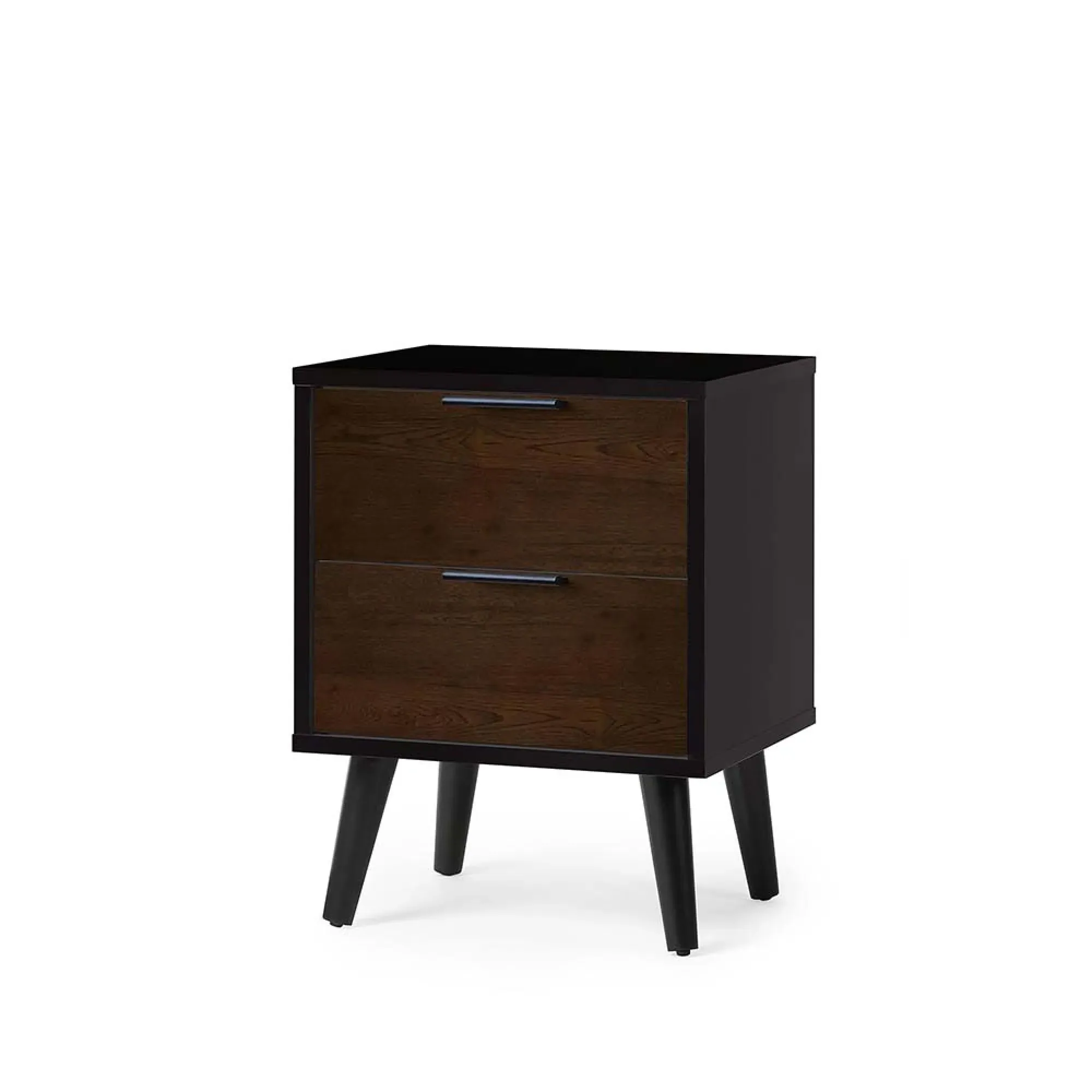 Alba 2 Drawer Bedside Cabinet - Black, Walnut