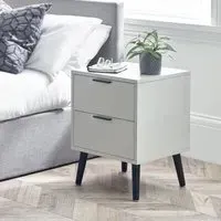 Alba 2 Drawer Bedside Cabinet - Grey
