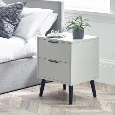 Alba 2 Drawer Bedside Cabinet - Grey