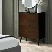 Alba 4 Drawer Chest - Black, Walnut