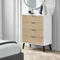Alba 4 Drawer Chest - White, Oak