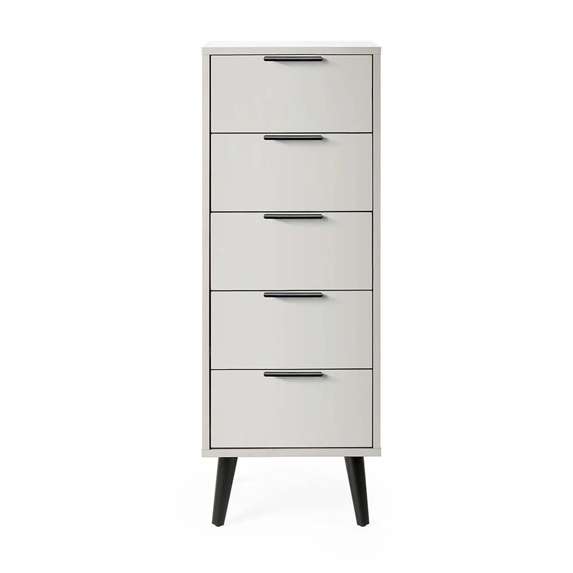Alba Narrow 5 Drawer Chest - Grey