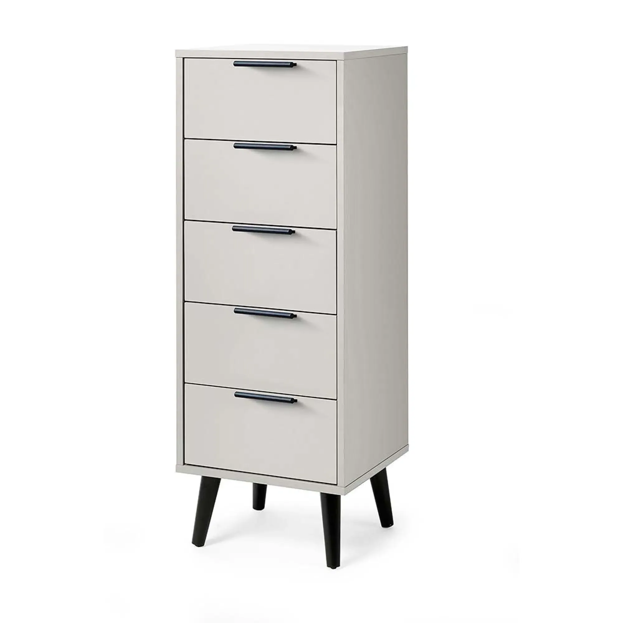 Alba Narrow 5 Drawer Chest - Grey