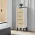 Alba Narrow 5 Drawer Chest - White, Oak