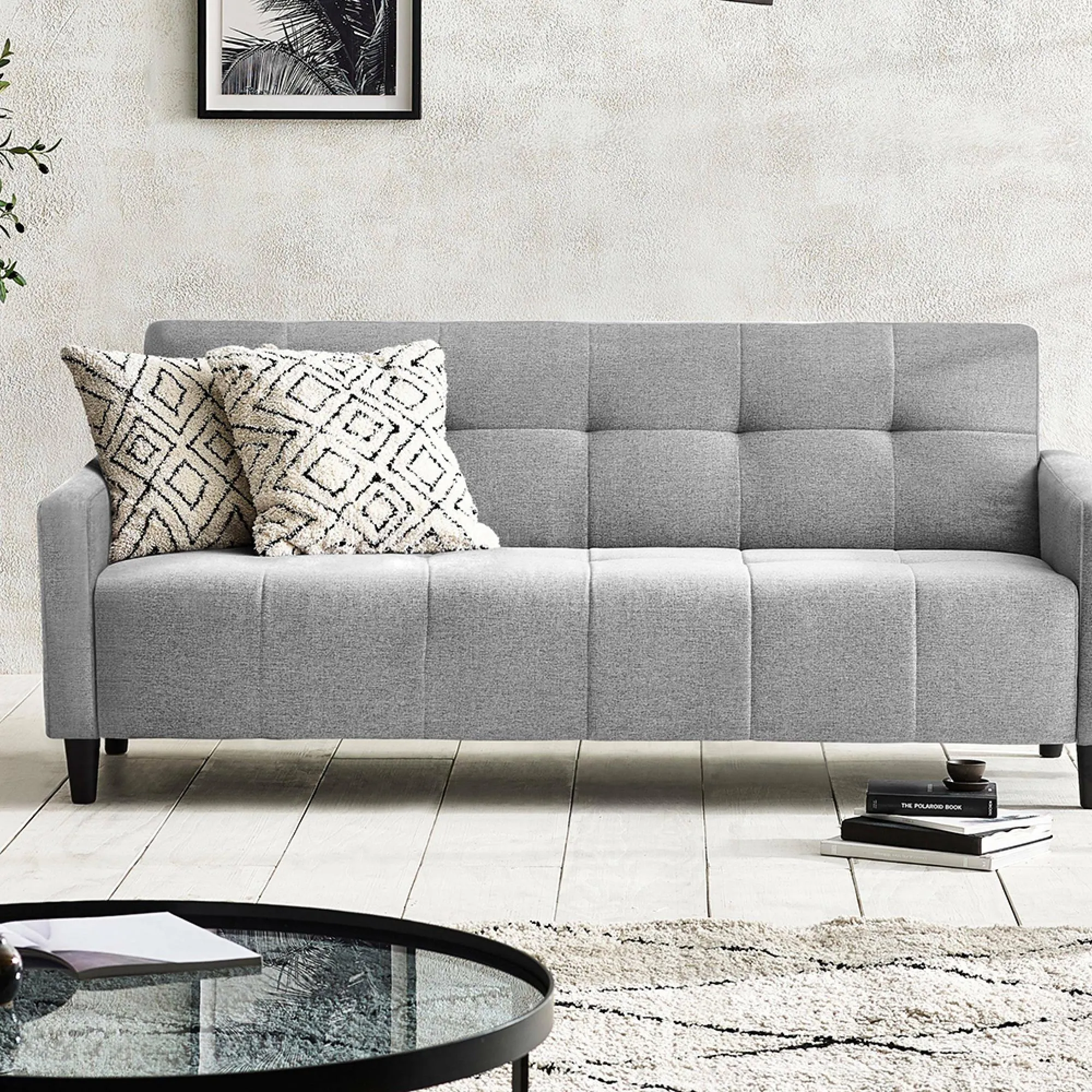 Alfie 3-Seater Sofa Bed with Storage - Grey, Linen