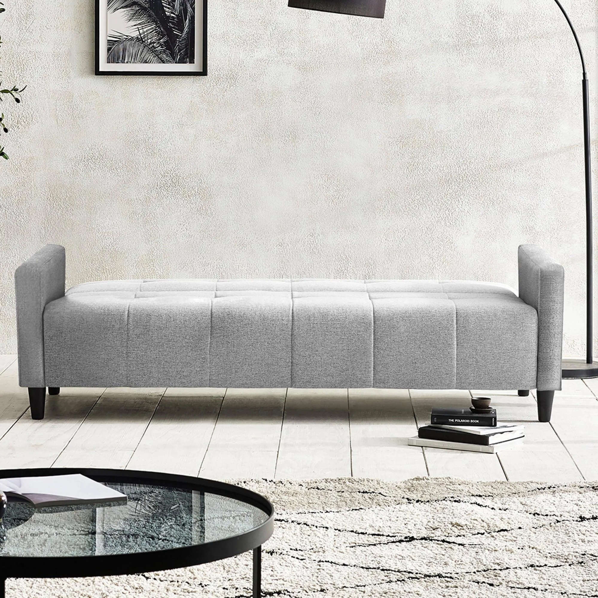 Alfie 3-Seater Sofa Bed with Storage - Grey, Linen