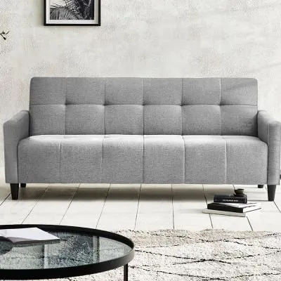 Alfie 3-Seater Sofa Bed with Storage - Grey, Linen image