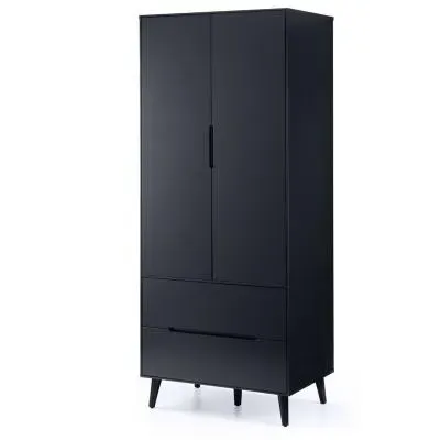 Alicia 2 Door 2 Drawer Wardrobe - Black image