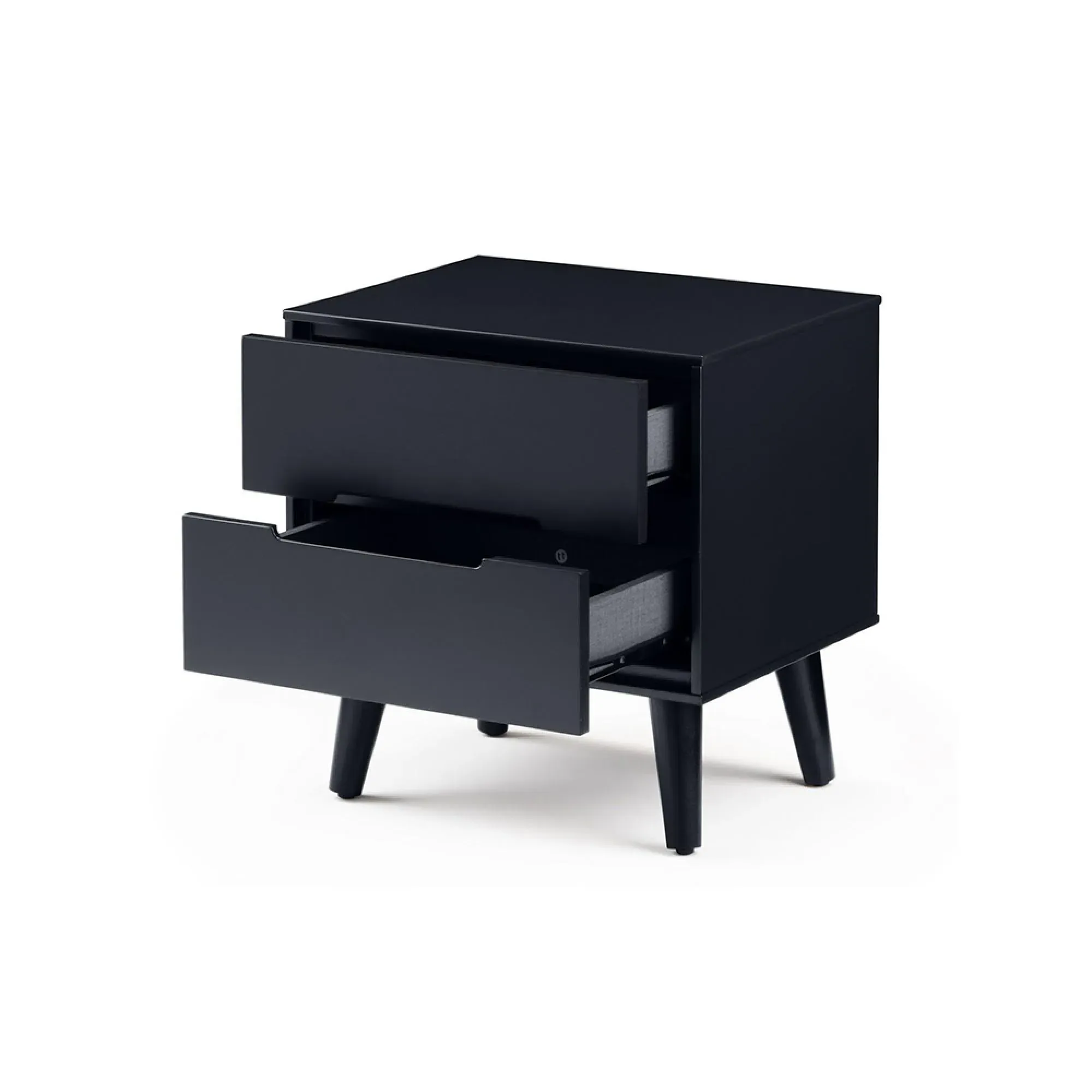 Alicia 2 Drawer Bedside Cabinet - Black