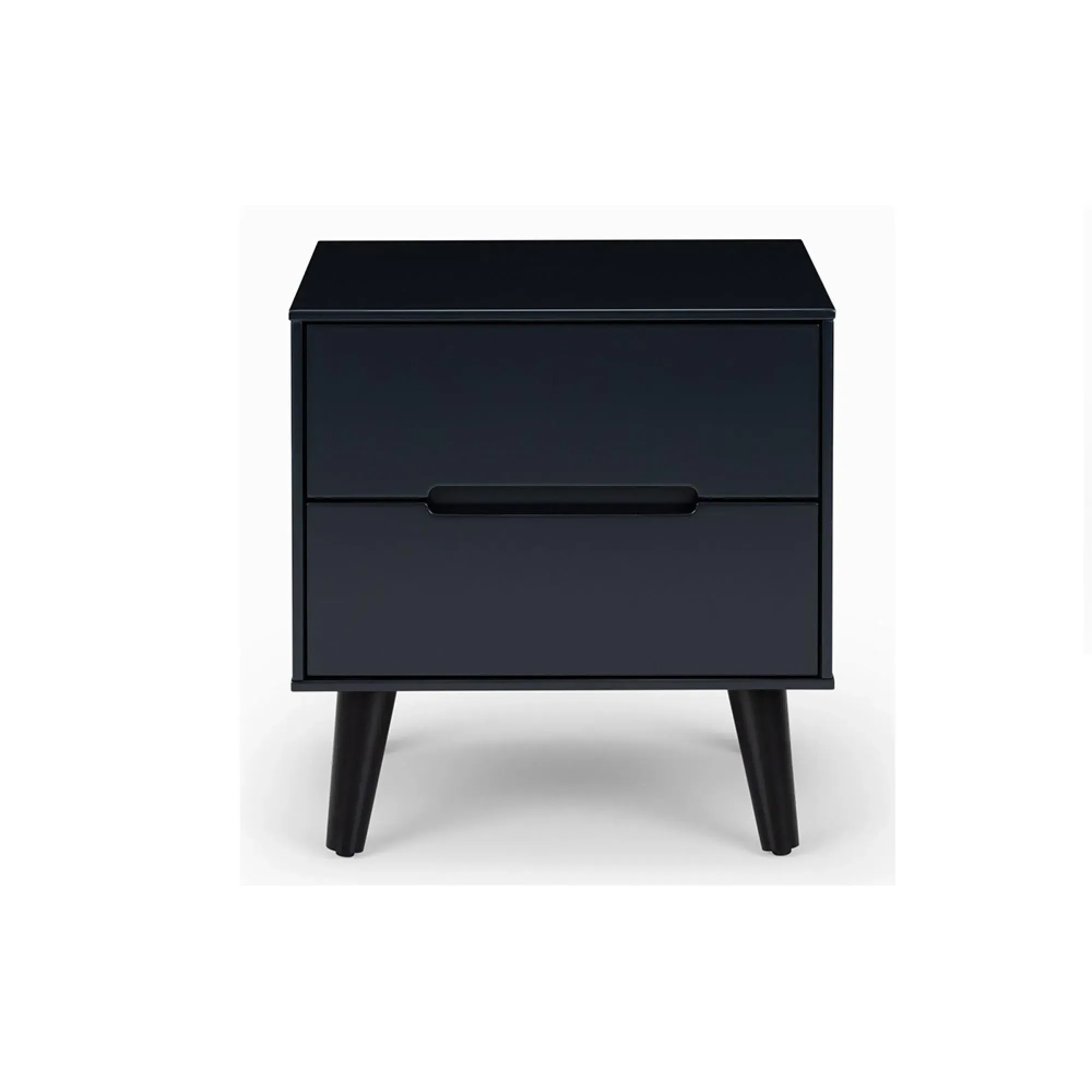 Alicia 2 Drawer Bedside Cabinet - Black