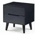 Alicia 2 Drawer Bedside Cabinet - Black