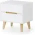Alicia 2 Drawer Bedside Cabinet - White