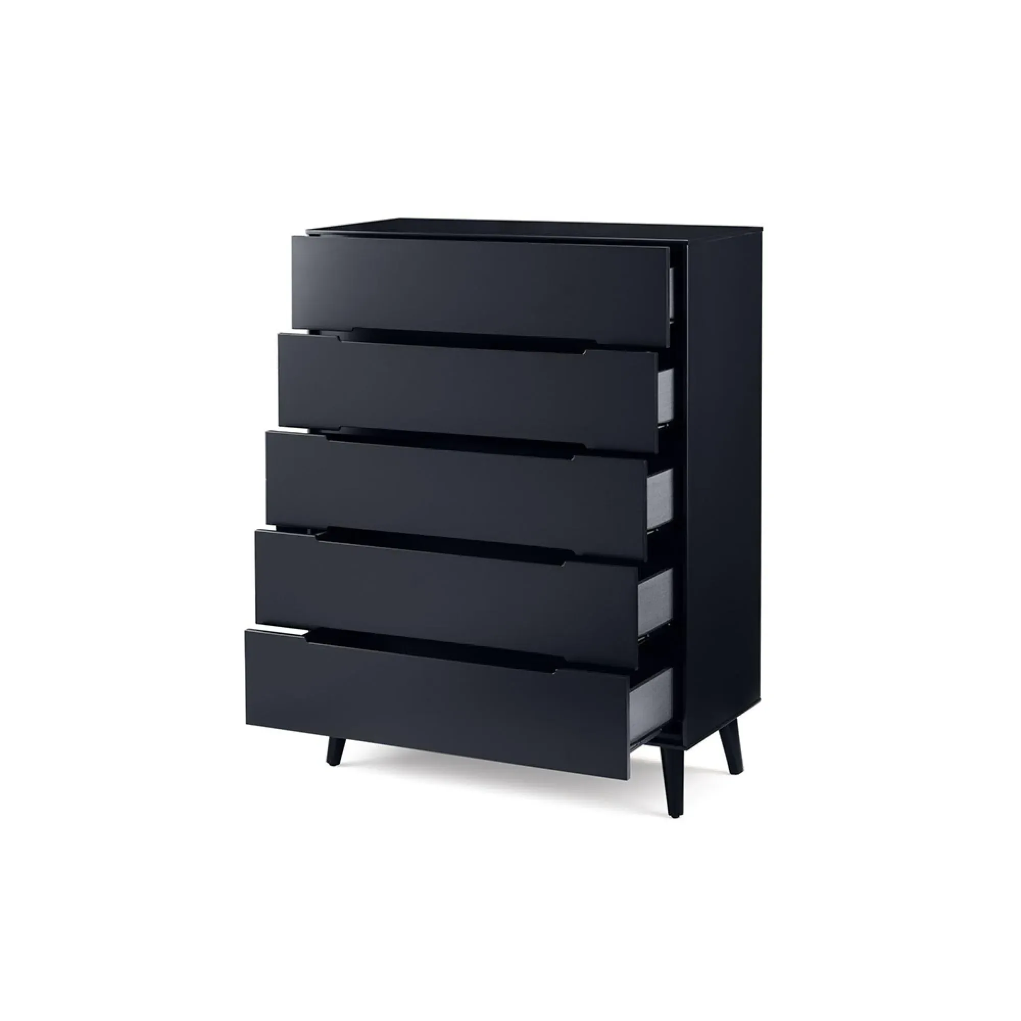 Alicia 5 Drawer Midi Chest - Black