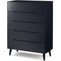 Alicia 5 Drawer Midi Chest - Black
