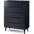 Alicia 5 Drawer Midi Chest - Black