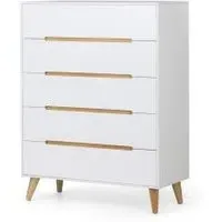 Alicia 5 Drawer Midi Chest - White