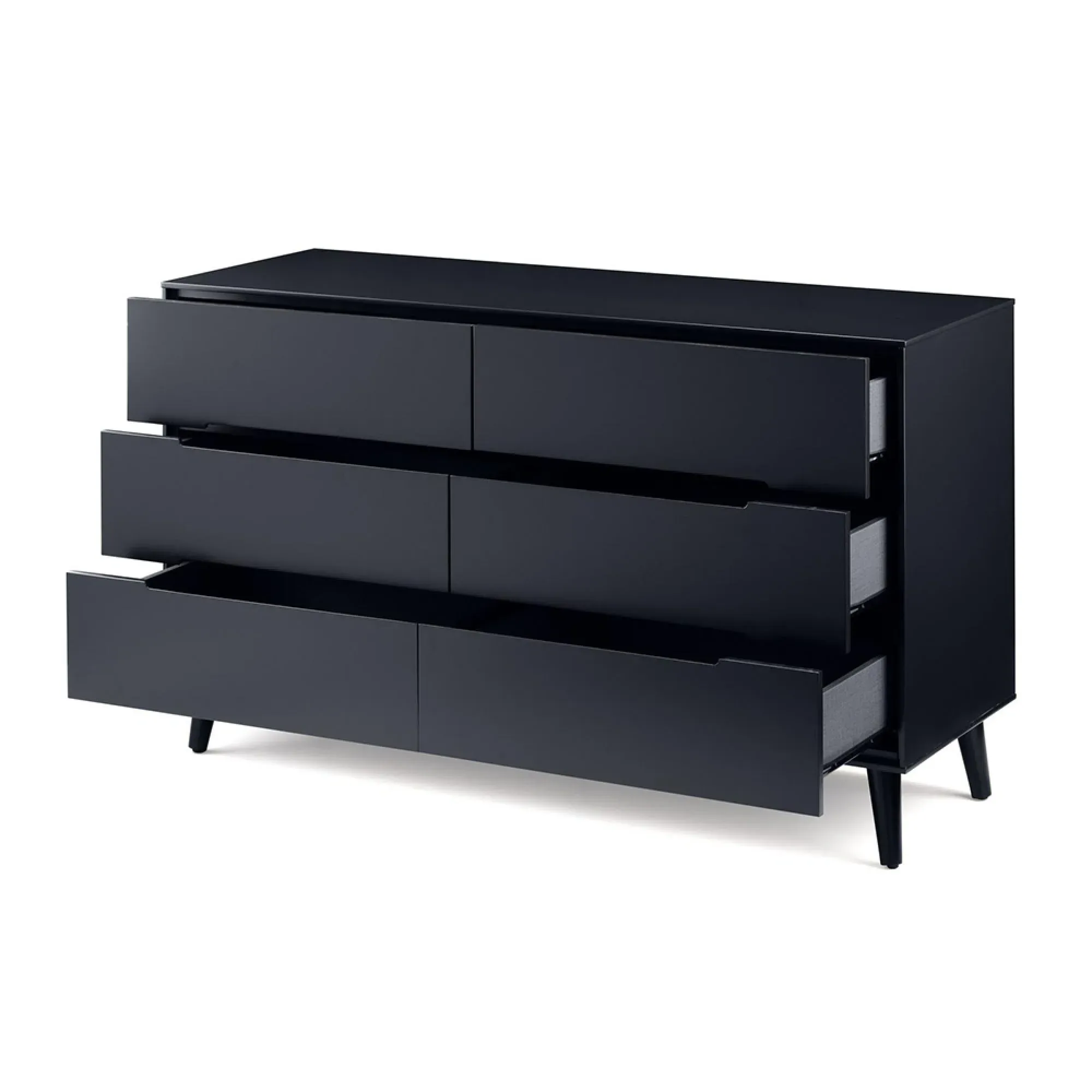 Alicia 6 Drawer Wide Chest - Black