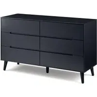 Alicia 6 Drawer Wide Chest - Black