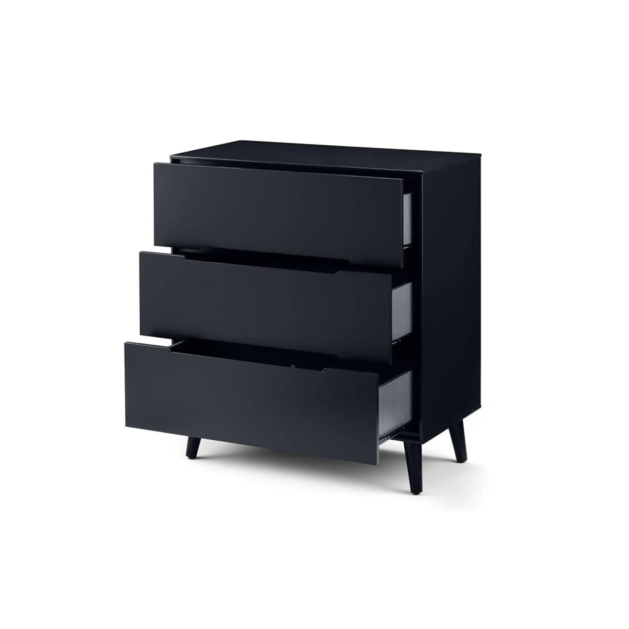 Alicia Small 3 Drawer Chest - Black