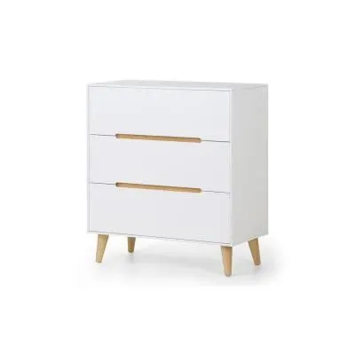 Alicia Small 3 Drawer Chest - White