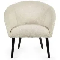 Amari Accent Chair - Ivory, Boucle Fabric