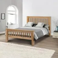 Amsterdam High Footend Bed Frame - Light Oak