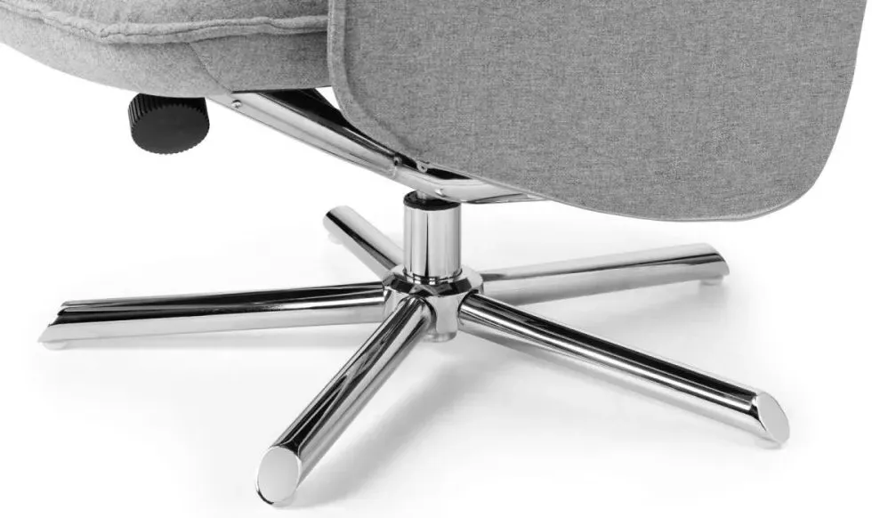 Aria Recliner Chair with Footstool - Grey, Linen