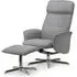 Aria Recliner Chair with Footstool - Grey, Linen