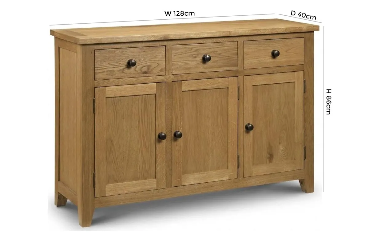 Astoria 3 Door Sideboard - Oak