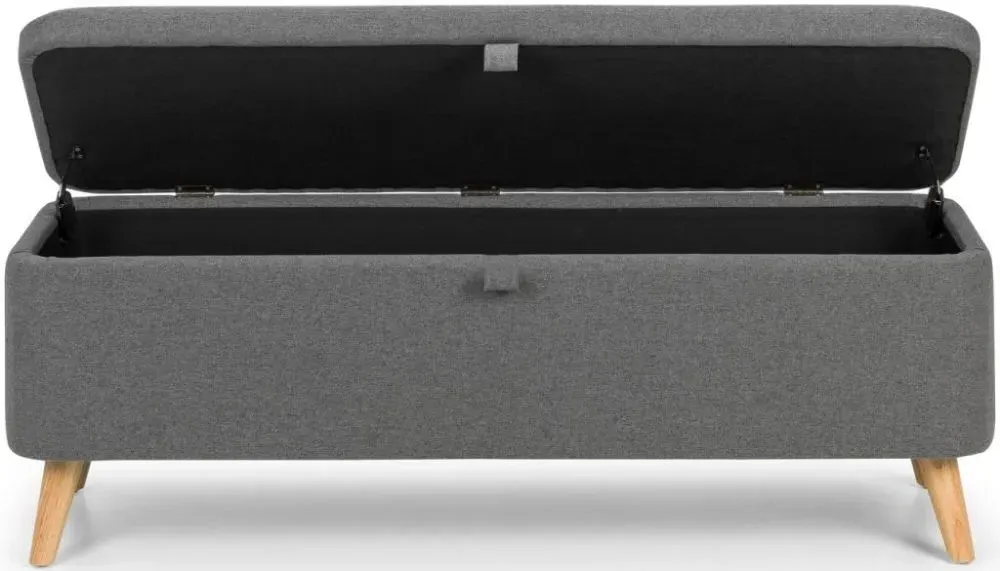 Astrid Blanket Box - Grey, Fabric