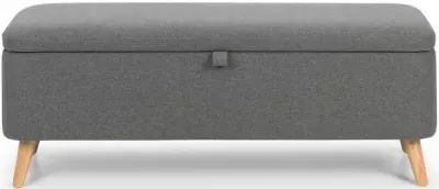 Astrid Blanket Box - Grey, Fabric