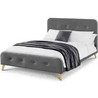 Astrid Curved King Size Bed Frame - Grey, Oak