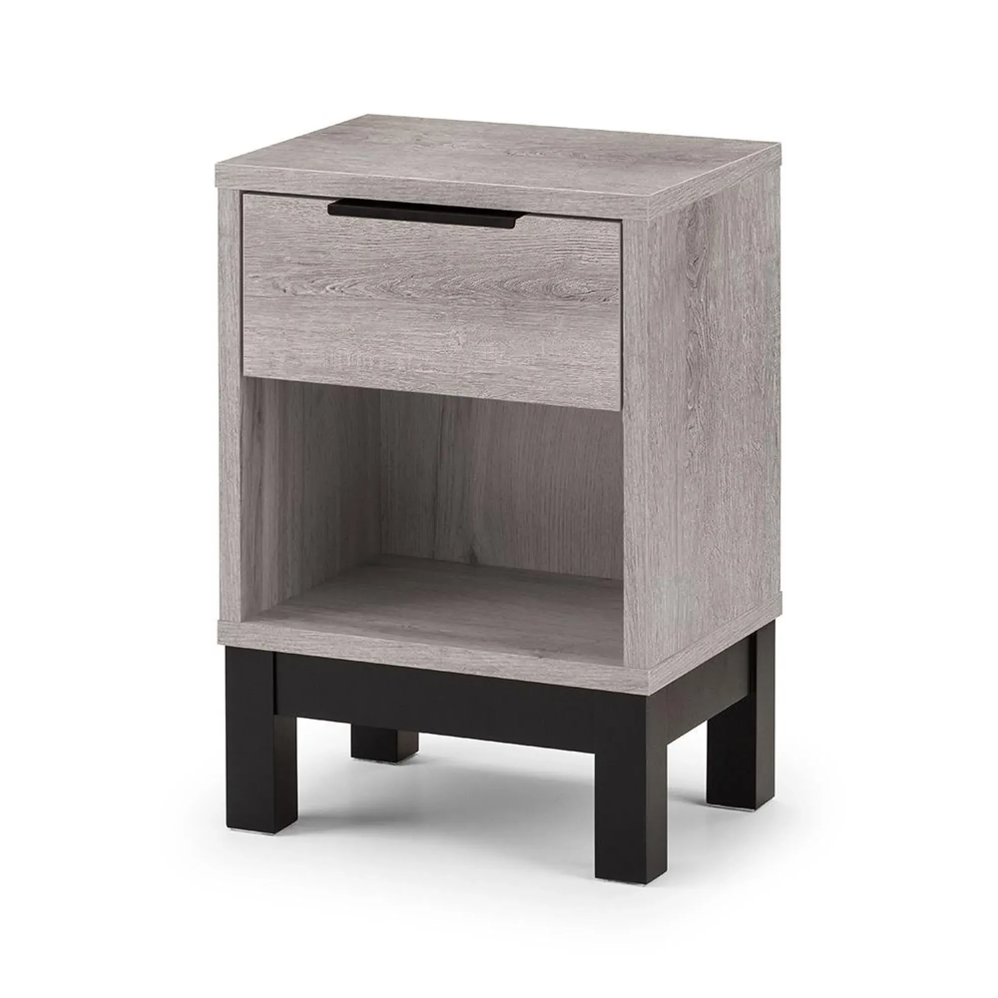 Bali 1 Drawer Bedside Cabinet - Grey, Oak