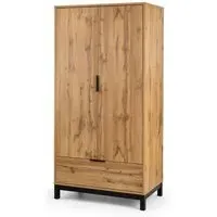 Bali 2 Door Wardrobe with Drawer - Oak