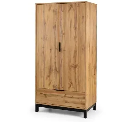 Bali 2 Door Wardrobe with Drawer - Oak