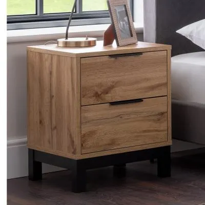 Bali 2 Drawer Bedside Cabinet - Oak