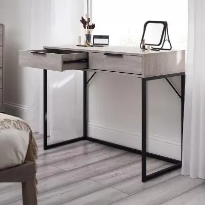 Bali 2 Drawer Dressing Table - Grey, Oak image